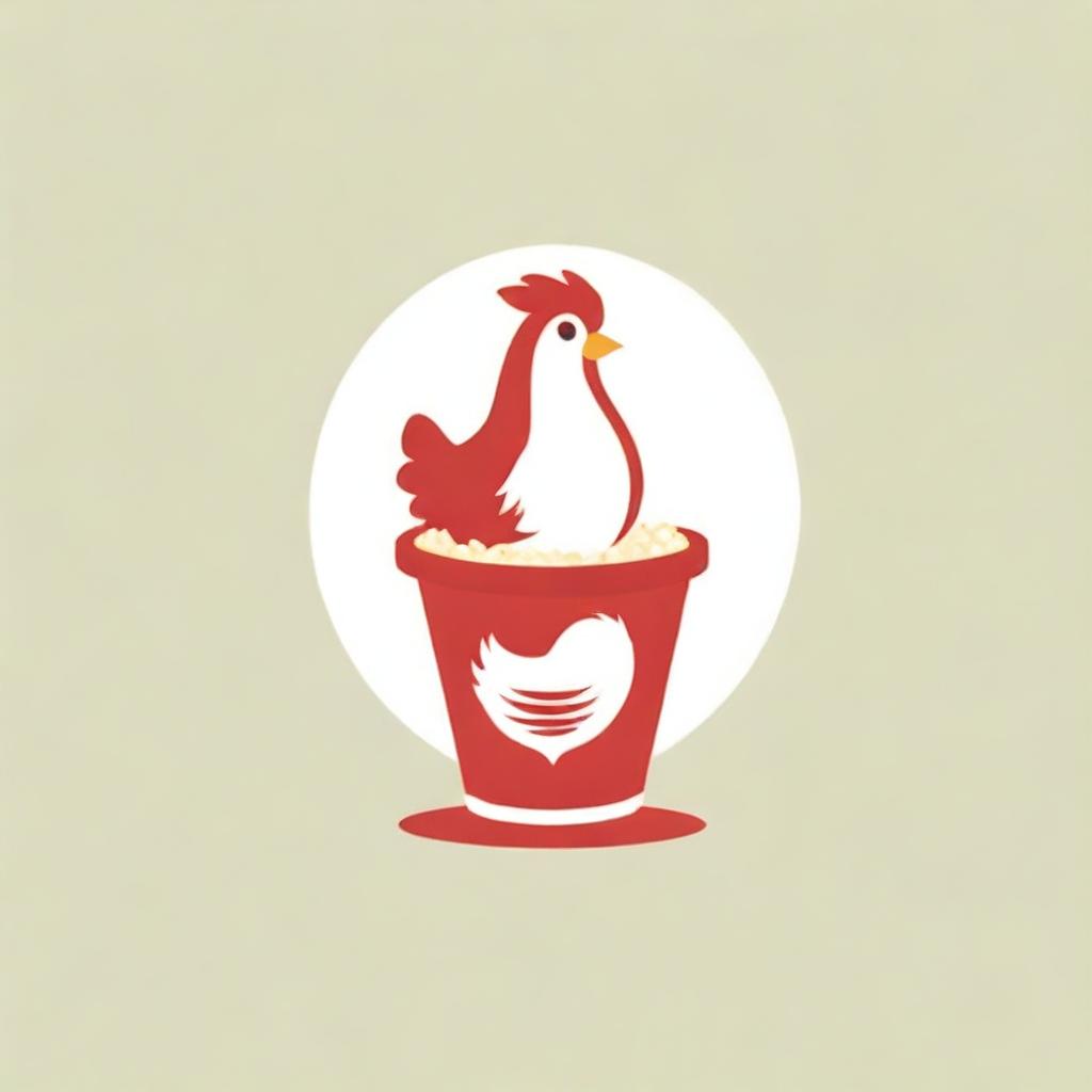 A vibrant logo featuring golden chicken popcorn overflowing from a red and white striped bucket, with stylized, appetizing text 'Chicken Popcorn'.