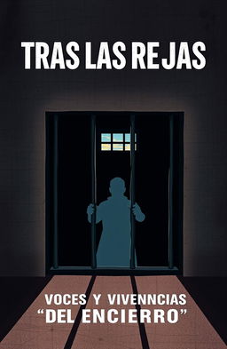 A book cover illustration for the title "TRAS LAS REJAS: VOCES Y VIVENCIAS DEL ENCIERRO"