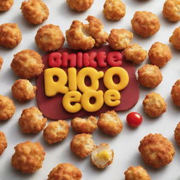 A vibrant and enticing image featuring mouth-watering chicken bites along with an engaging slogan 'Bite Size, Big Taste!' in bold, enticing typography.