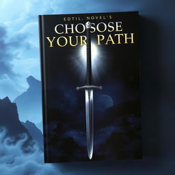 A novel cover featuring a katana-like sword standing upright at the center of the image