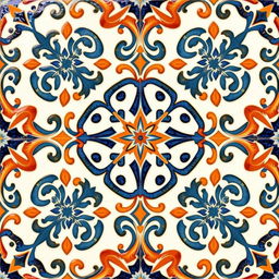 A traditional neo-Moresque faience motif, showcasing elegant patterns that blend traditional Moorish artistry with contemporary influences