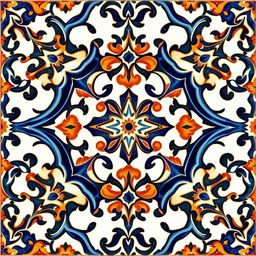 A traditional neo-Moresque faience motif, showcasing elegant patterns that blend traditional Moorish artistry with contemporary influences