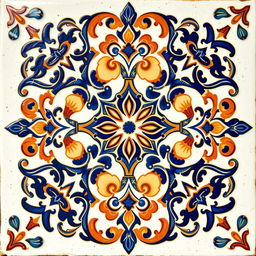 A traditional neo-Moresque faience motif, showcasing elegant patterns that blend traditional Moorish artistry with contemporary influences