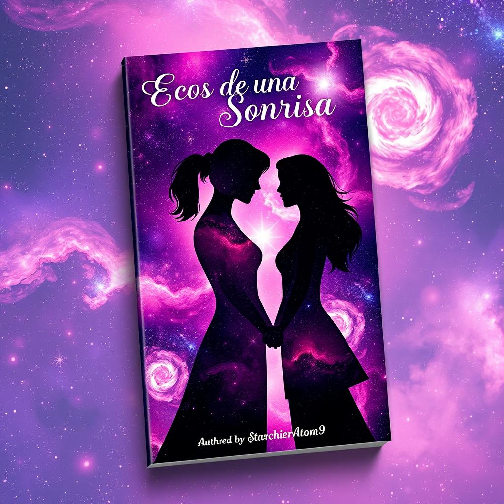 A captivating book cover titled 'Ecos de una Sonrisa', authored by StarchierAtom9