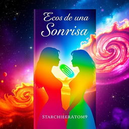 A stunning book cover titled 'Ecos de una Sonrisa', authored by StarchierAtom9