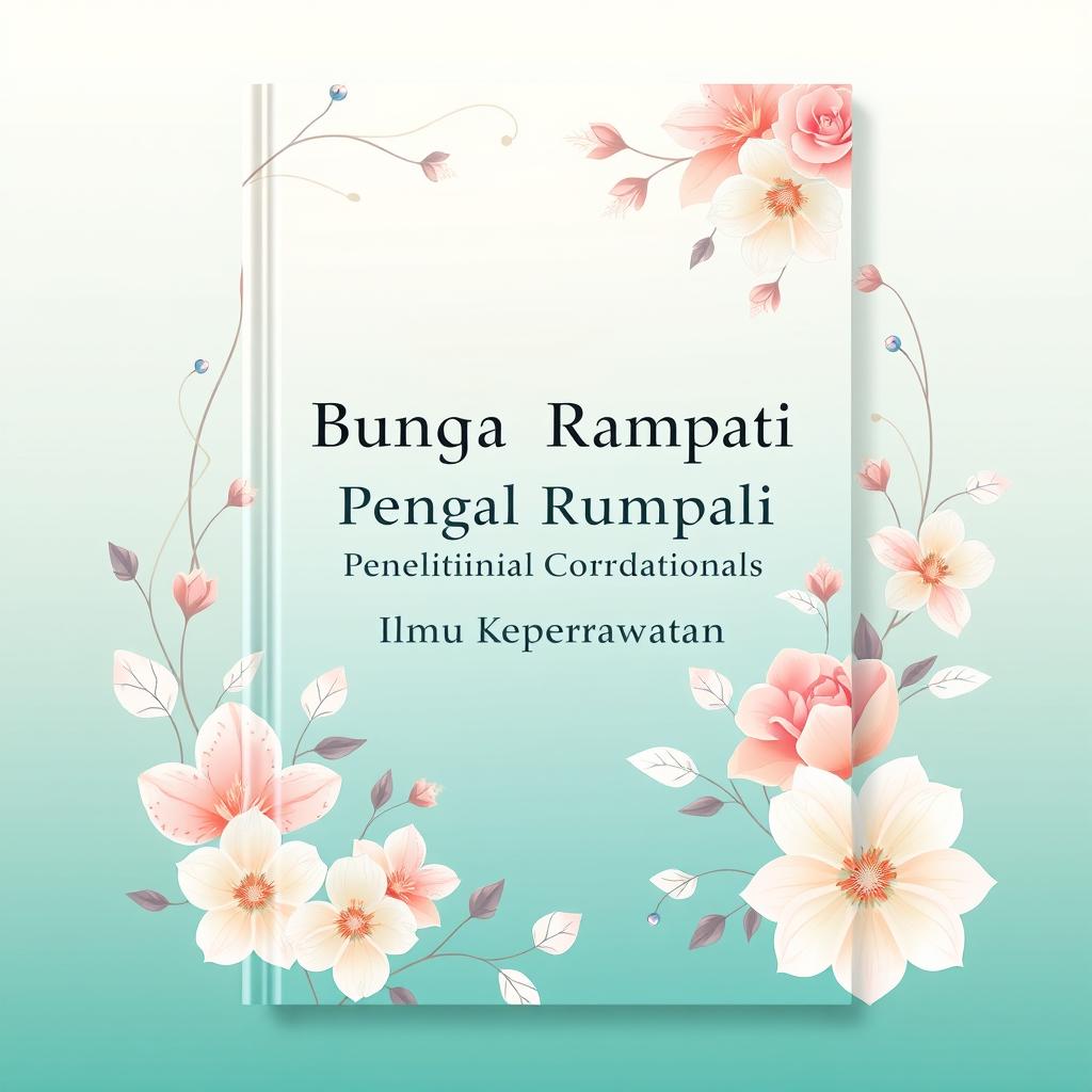 A beautifully designed book cover for a title "Bunga Rampai Penelitian Correlational Ilmu Keperawatan"