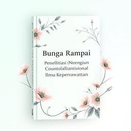 A beautifully designed book cover for a title "Bunga Rampai Penelitian Correlational Ilmu Keperawatan"