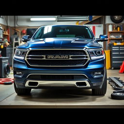 A modified 2023 Dodge Durango featuring a front end swap from a 2015 Ram 1500, showcasing the distinct grille and headlights of the Ram integrated into the sleek body of the Durango