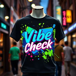 A stylish and trendy t-shirt design featuring bold and vibrant graphics