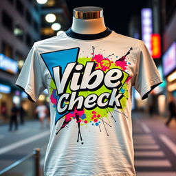 A stylish and trendy t-shirt design featuring bold and vibrant graphics