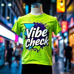 A stylish and trendy t-shirt design featuring bold and vibrant graphics