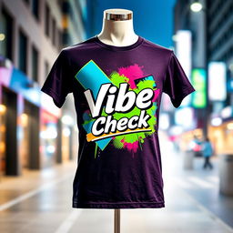 A stylish and trendy t-shirt design featuring bold and vibrant graphics