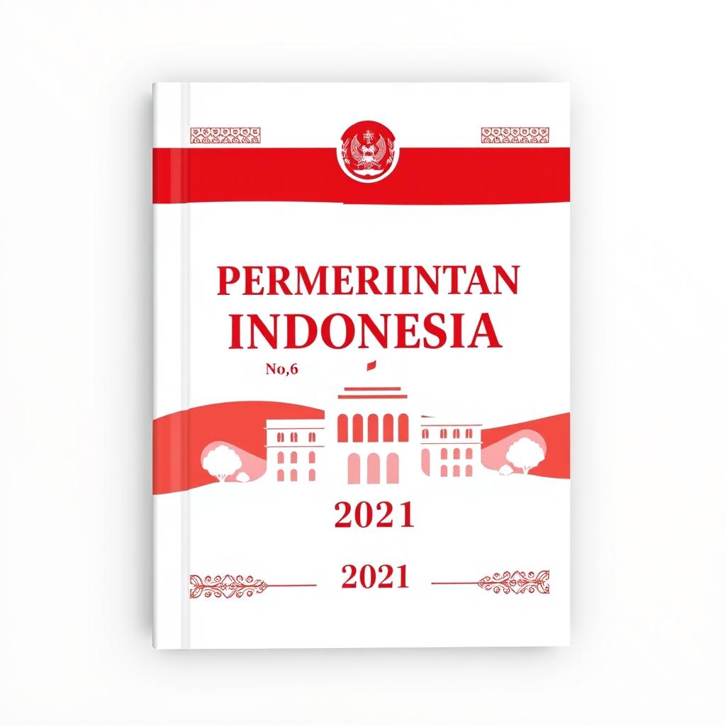 An eye-catching book cover for 'Peraturan Pemerintah Indonesia No