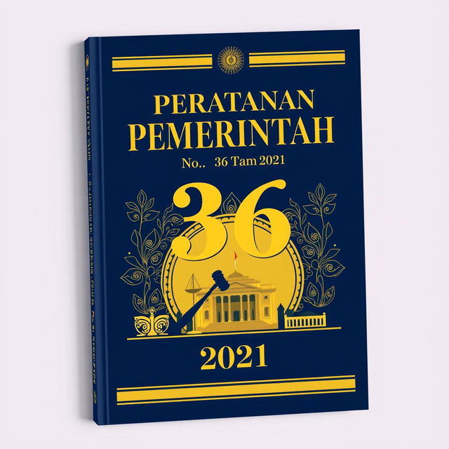 An elegant book cover for 'Peraturan Pemerintah No