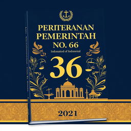 An elegant book cover for 'Peraturan Pemerintah No