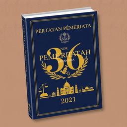 An elegant book cover for 'Peraturan Pemerintah No