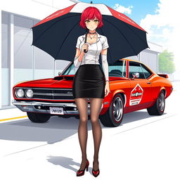 A vibrant depiction of a red classic muscle car featuring the Krasnodar Racing Team logo prominently displayed on its body