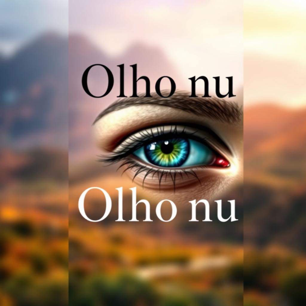 A book cover design with the title "Olho nu" prominently displayed