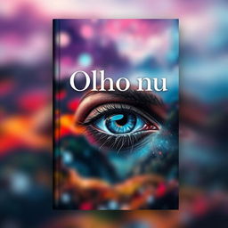 A book cover design with the title "Olho nu" prominently displayed