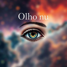 A book cover design with the title "Olho nu" prominently displayed