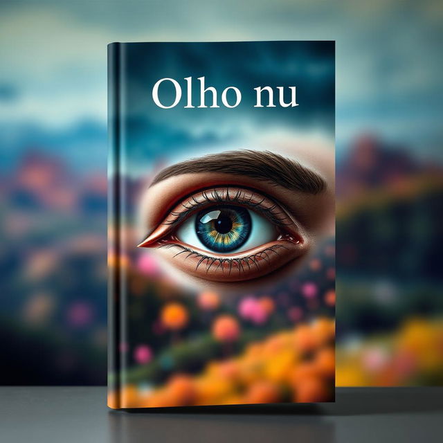 A book cover design with the title "Olho nu" prominently displayed