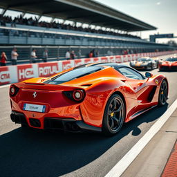 A striking orange Ferrari LaFerrari, captured at the Circuito del Jarama racetrack