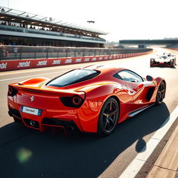 A striking orange Ferrari LaFerrari, captured at the Circuito del Jarama racetrack