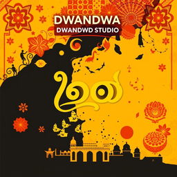 An eye-catching poster for DWANDWA STUDIOS showcasing the name translated into Kannada as 'ದ್ವಂದ್ವ ಸ್ಟುಡಿಯೋಸ್'