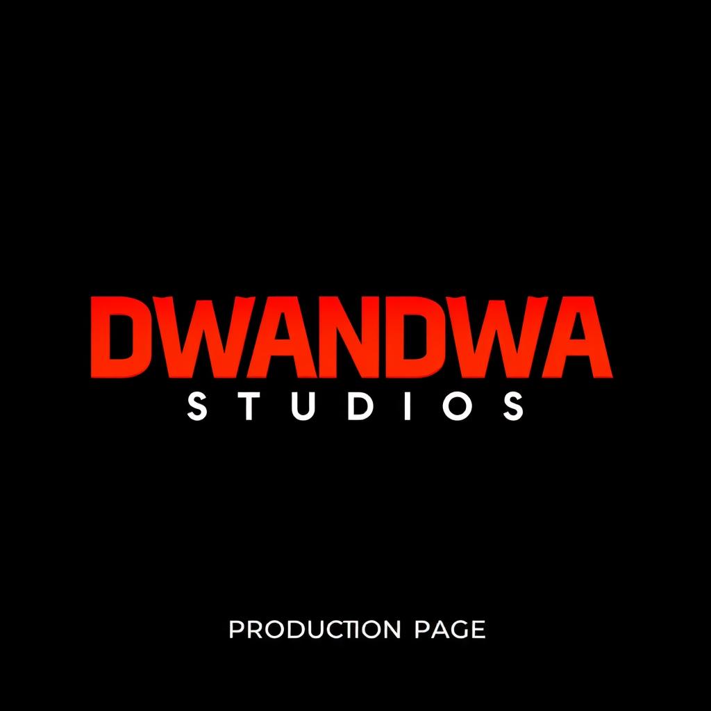 An striking poster for DWANDWA STUDIOS featuring a bold black background that creates a dramatic and sophisticated atmosphere