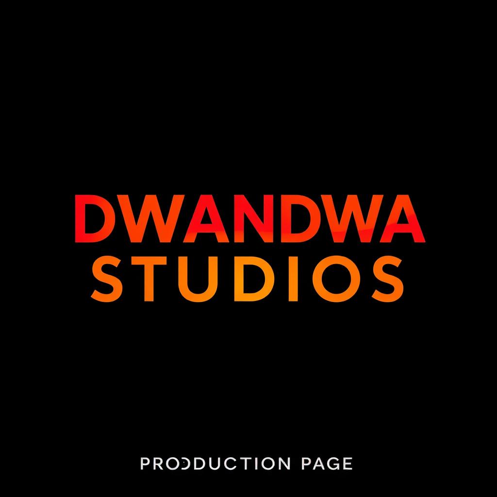 An striking poster for DWANDWA STUDIOS featuring a bold black background that creates a dramatic and sophisticated atmosphere