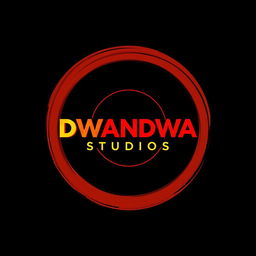 An impactful poster for DWANDWA STUDIOS featuring a bold black background that adds a sense of sophistication and mystery