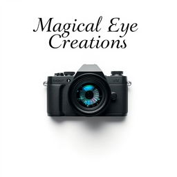 A captivating poster for 'Magical Eye Creations' featuring a pristine white background that evokes a sense of purity and clarity