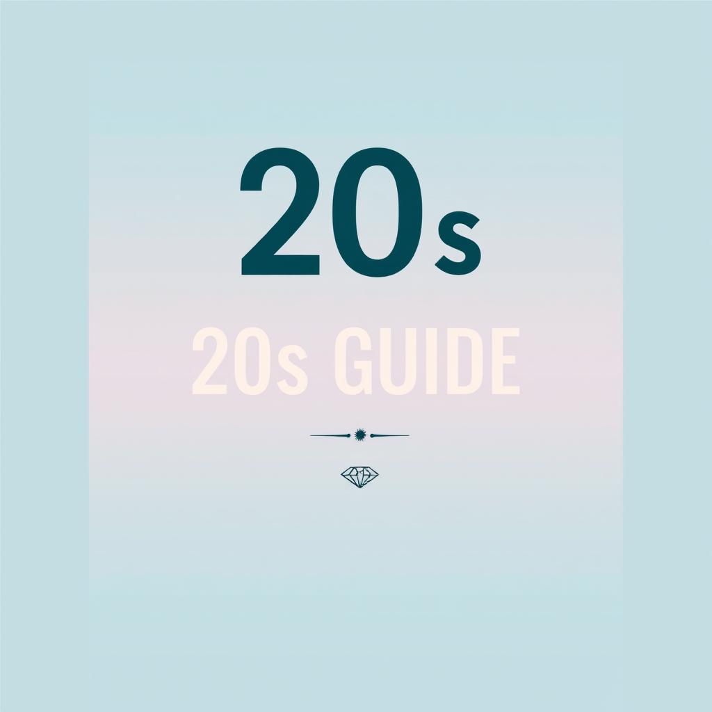 A simple yet striking e-book cover titled '20s Guide', capturing the essence of self-development in the context of the twenties age