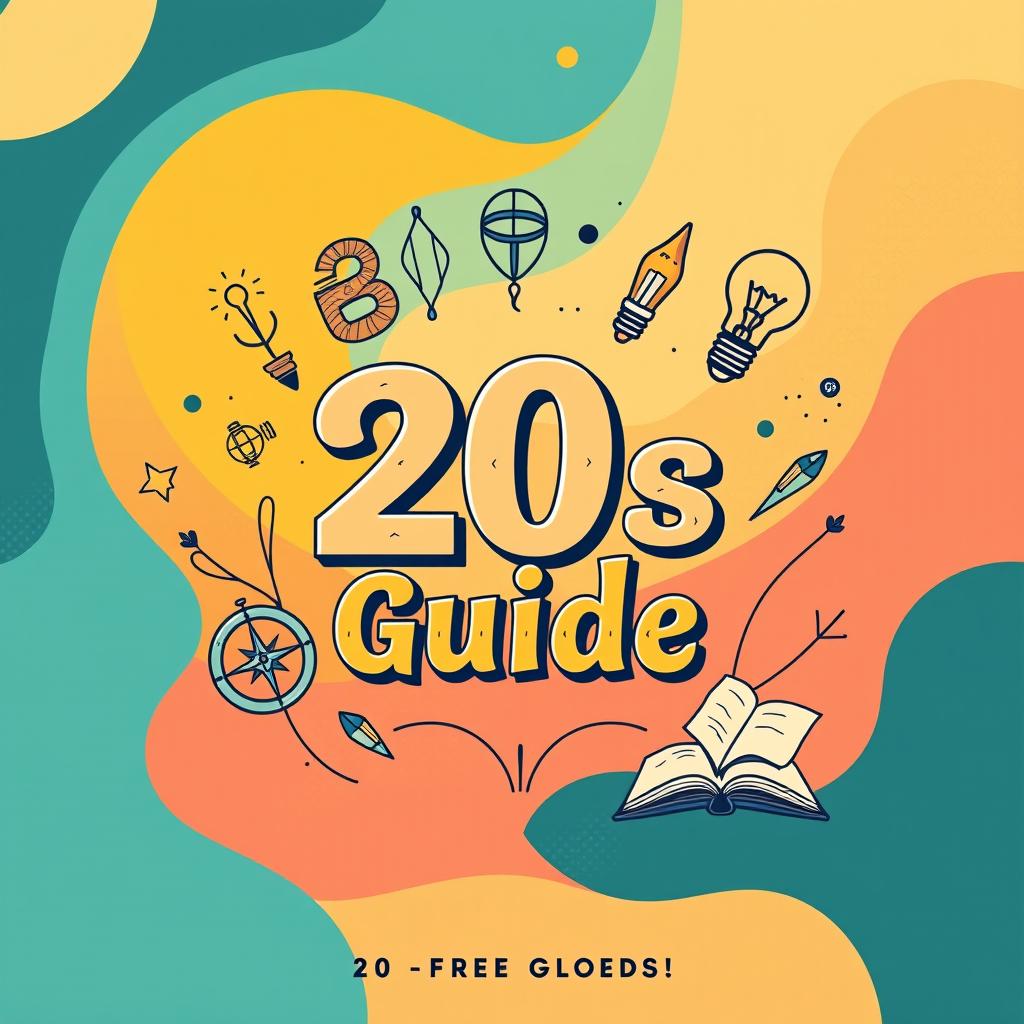 An inspiring and creatively designed e-book cover titled '20s Guide', focused on self-development and self-awareness