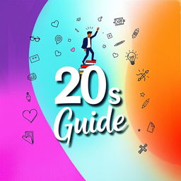 A creatively designed and inspiring e-book cover titled '20s Guide', emphasizing self-development and self-awareness