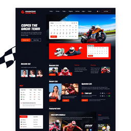 A modern and sleek website layout for the Krasnodar Racing Team's official webpage