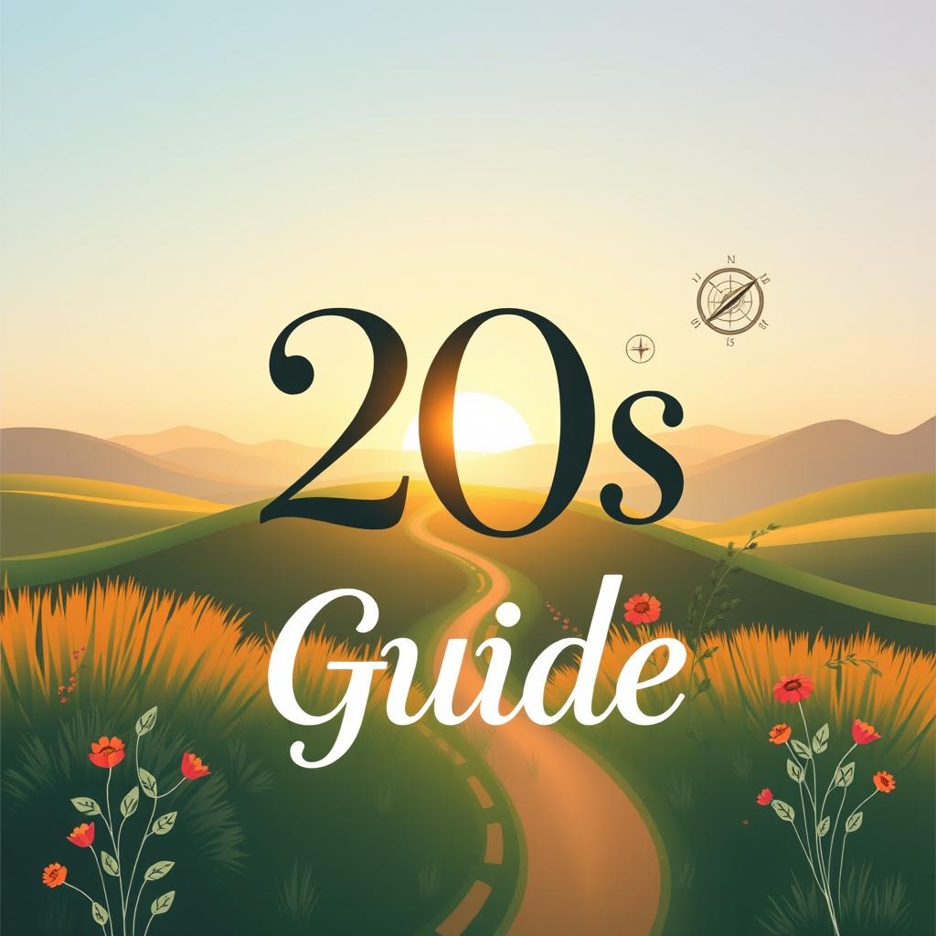 An inspiring e-book cover titled '20s Guide', dedicated to self-development and self-awareness