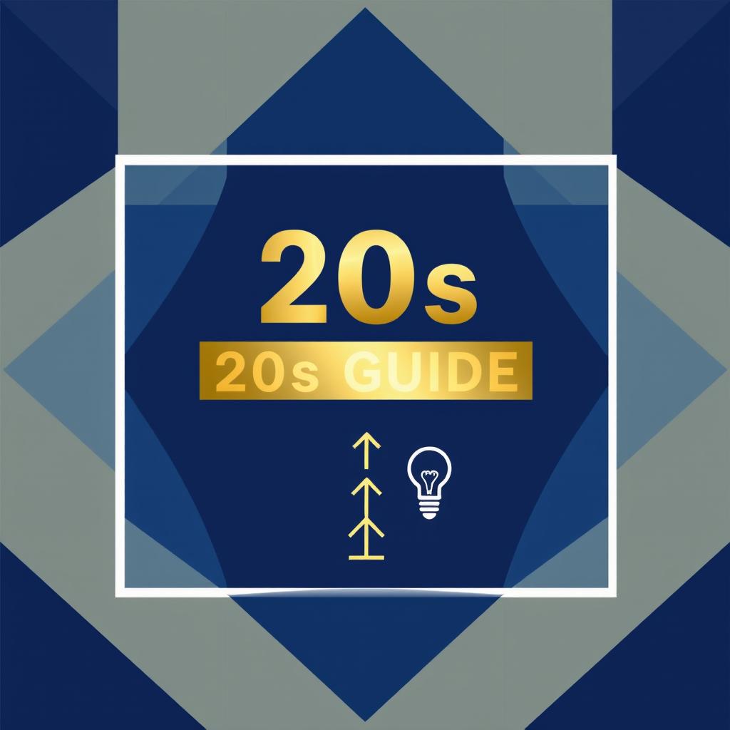 A graphic e-book cover titled '20s Guide', focusing on self-development and self-awareness