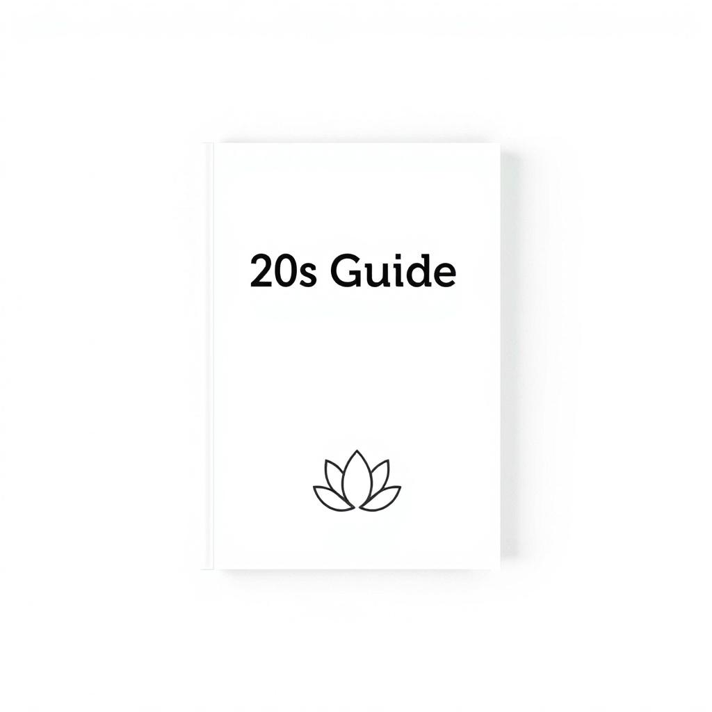 A simple e-book cover titled '20s Guide', focused on self-development and self-awareness