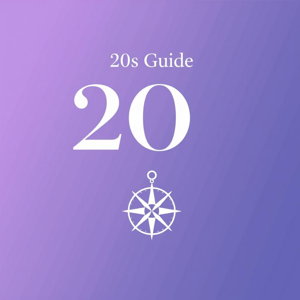 An e-book cover titled '20s Guide', concentrating on themes of self-development and self-awareness