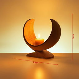 An infinity vision lamp designed with warm wood tones, featuring a glowing candle at its center