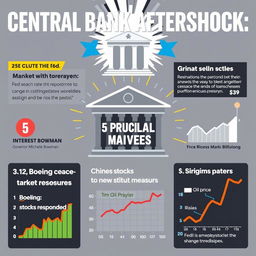 A dynamic and engaging infographic that summarizes the latest financial news including Central Bank Aftershock and key market moves