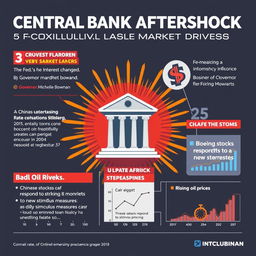 A dynamic and engaging infographic that summarizes the latest financial news including Central Bank Aftershock and key market moves