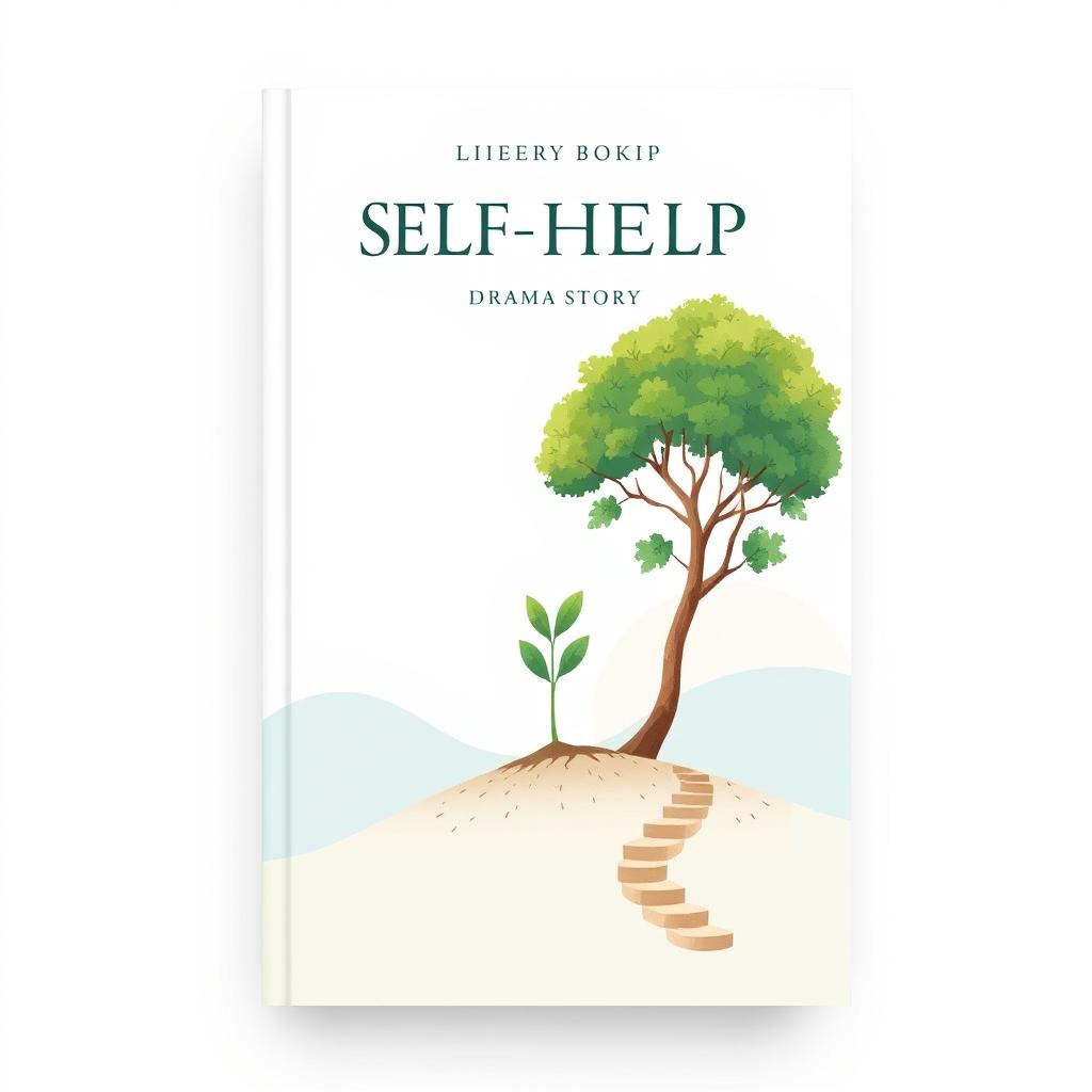 A book cover design for a self-help drama story featuring a minimalist concept