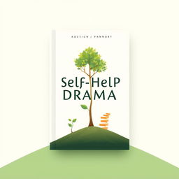 A book cover design for a self-help drama story featuring a minimalist concept