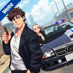 An exciting game poster for an anime-style open-world criminal action adventure titled 'Criminal Case Chronicles'