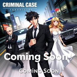 An eye-catching game poster for the anime-style open-world criminal action adventure 'Criminal Case Chronicles: Zhurawljov'