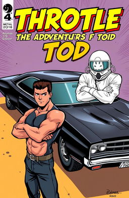 A dynamic comic book cover for 'Throttle: The Adventures of Tod'