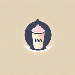 Design a captivating and high-quality logo for a Milk Tea business where the tea leaves are swirling into a creamy milk base, accented with colourful tapioca pearls and stylish text.