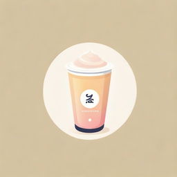 Design a captivating and high-quality logo for a Milk Tea business where the tea leaves are swirling into a creamy milk base, accented with colourful tapioca pearls and stylish text.